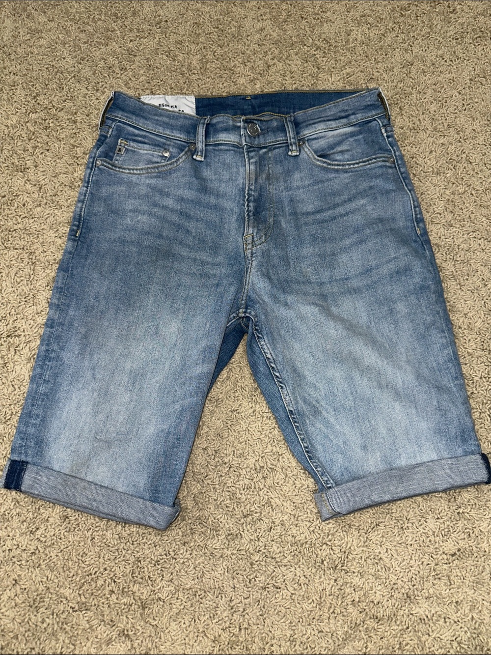 H&M Men's Light Wash Blue Denim Jean Shorts